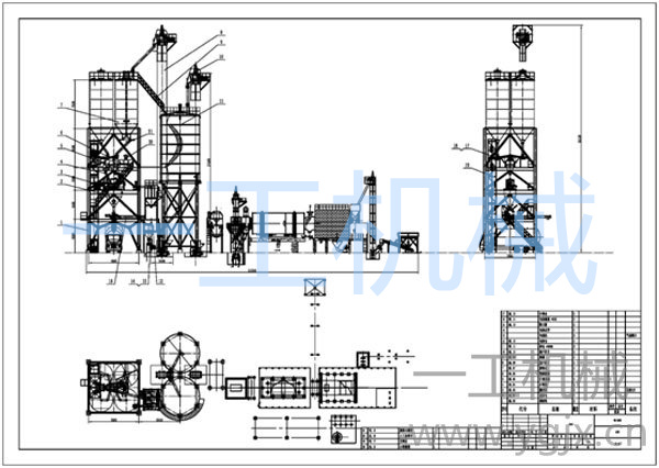頂置過(guò)渡砂倉(cāng)塔樓式干粉砂漿生產(chǎn)線圖紙